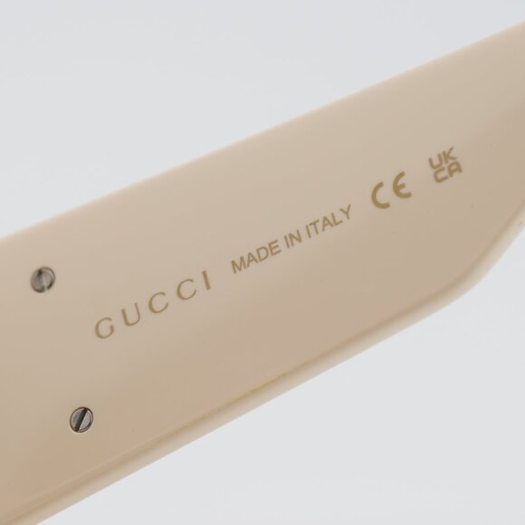 Gucci GG1950S 004 Sunglasses Ivory Shield Frame, Brown Lenses main image 4